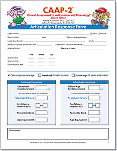 CAAP-2: Articulation Response Forms (25)
